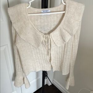 Old Navy Women's Cream Cardigan Sweater (Medium Tall)